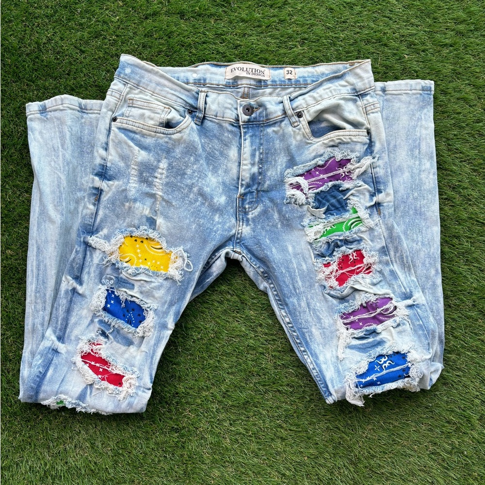 Bandana Print Skinny Jeans